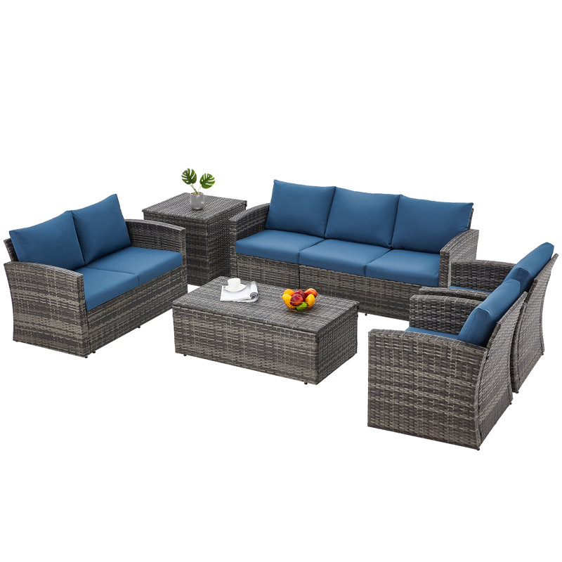 Luken purchases All Weather Wicker/Rattan 2 - Person Seating Group with Cushions